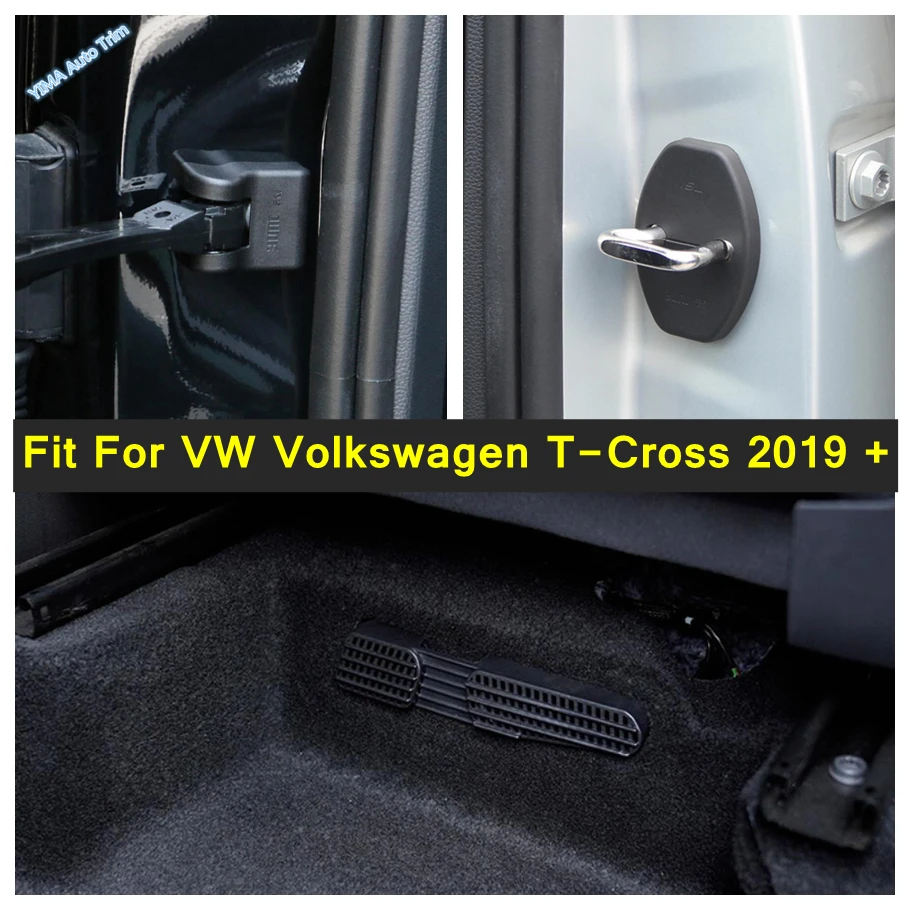 Car Door Lock Buckle Cap Protective / Seat Under Dust Plug AC Vent Covers Trim Accessories For VW Volkswagen T-Cross 2019 - 2023