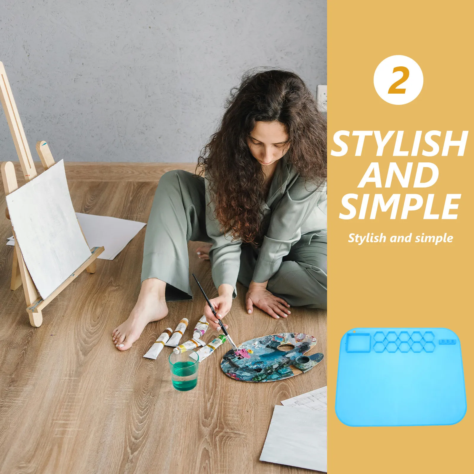 

Silicone Craft Mat for Painting Nonstick DIY Art Sheet Ideal for Polymer Clay Paper Crafting Watercolor and Resin Casting