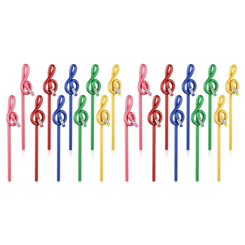 

20Pcs Pencil With Erasers Musical Notes Writing Pencils Stationery Pencils Kids Pen Stationery Gifts