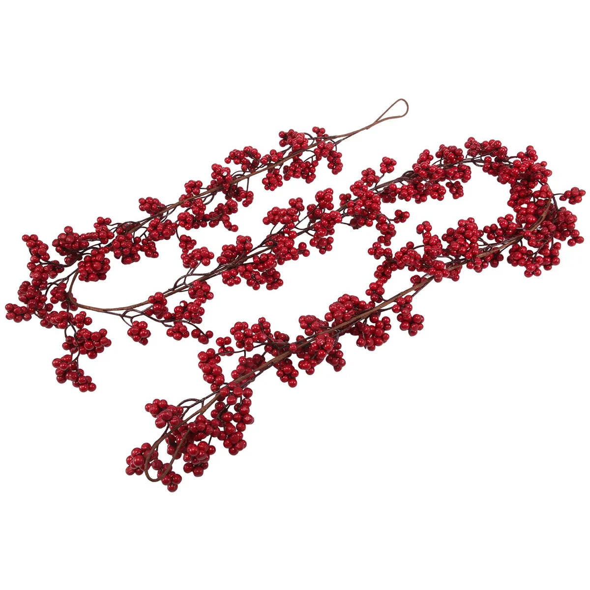 Guirnalda navideña de bayas rojas de 5,9 pies, guirnalda navideña Artificial de Pip roja burdeos para decoraciones de chimenea, decoración navideña