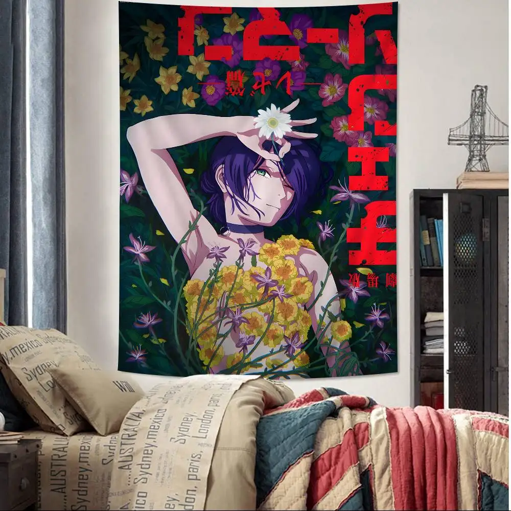 أنيمي C-منشار رجل R-Reze الكرتون نسيج الجدار الشنق الديكور ديكور المنزل المنزلي