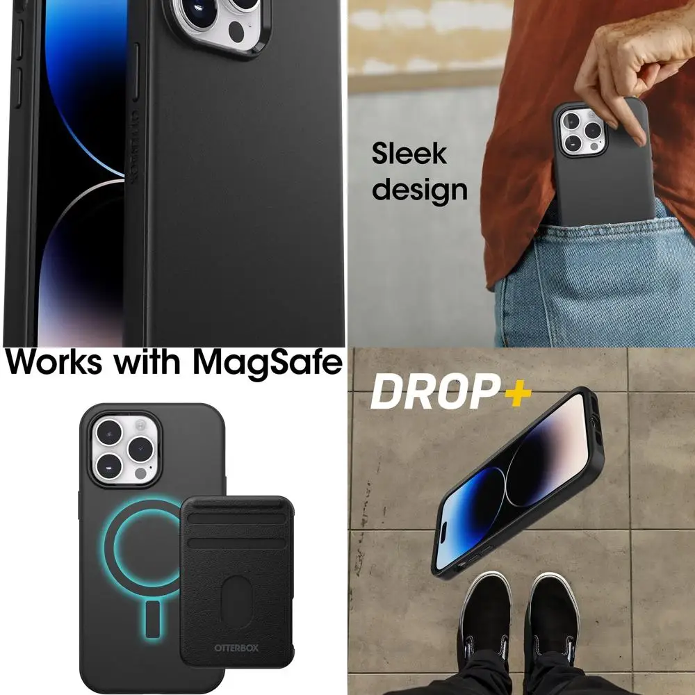 

iPhone 14 Pro Max (ONLY) Symmetry Series+ Case - Black, Ultra-Sleek, Snaps to MagSafe, Raised Edges Protect Camera & Screen