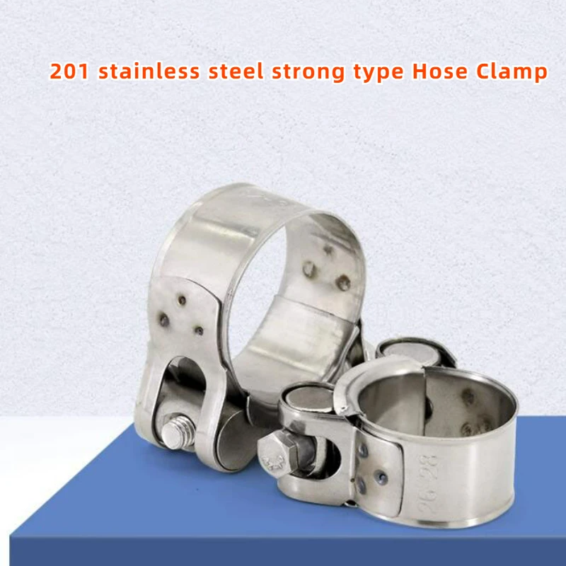 1 PCS European Style Powerful Hose Clamp 201 Stainless Steel 17-252mm Many Sizes Exhaust Circular Air Water Pipe Clip Fasteners