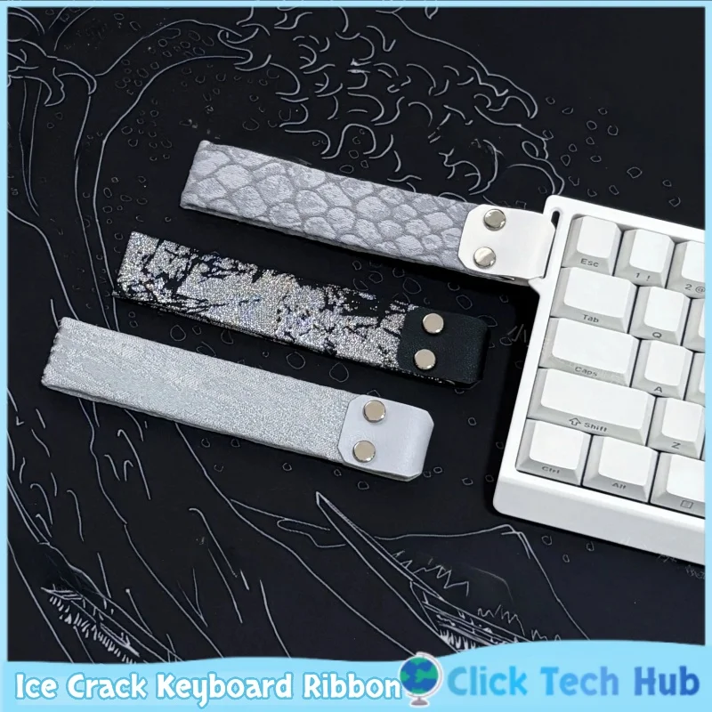 Silver Warrior Ice Crack Keyboard Ribbon Silver Frost Silver Grey Silver White Customized Mechanical Keyboard Decoration board