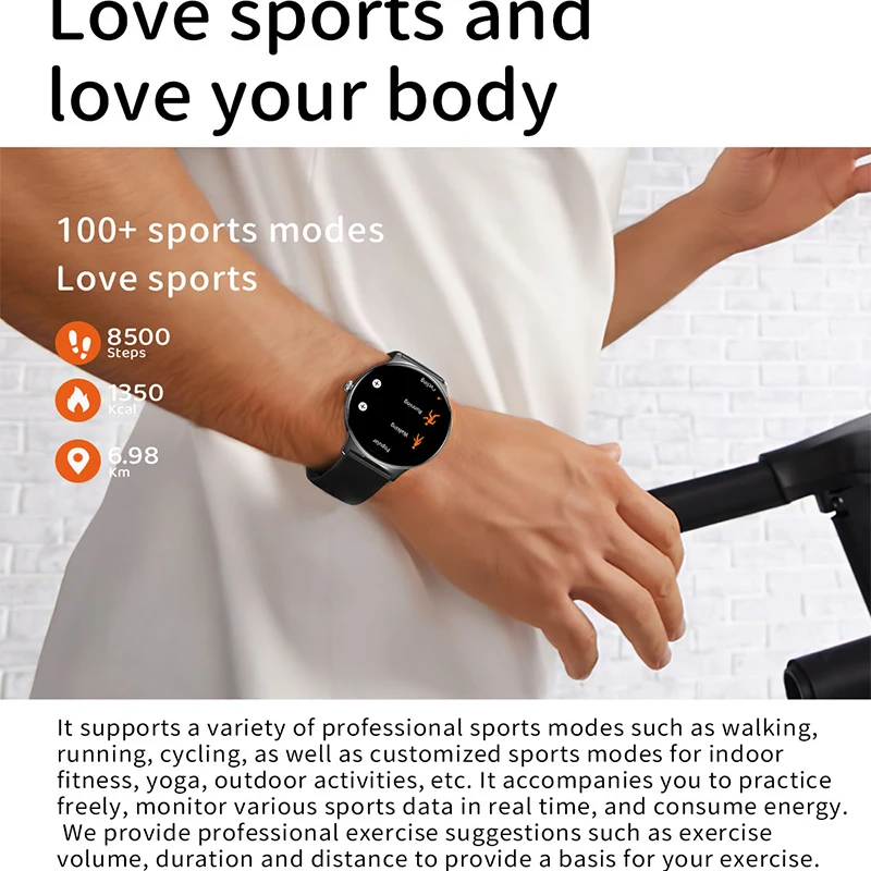 Imosi-女性用Amoledスマートウォッチ、大画面、Bluetooth通話、ヘルスモニタリング、ファッション、1.43インチ