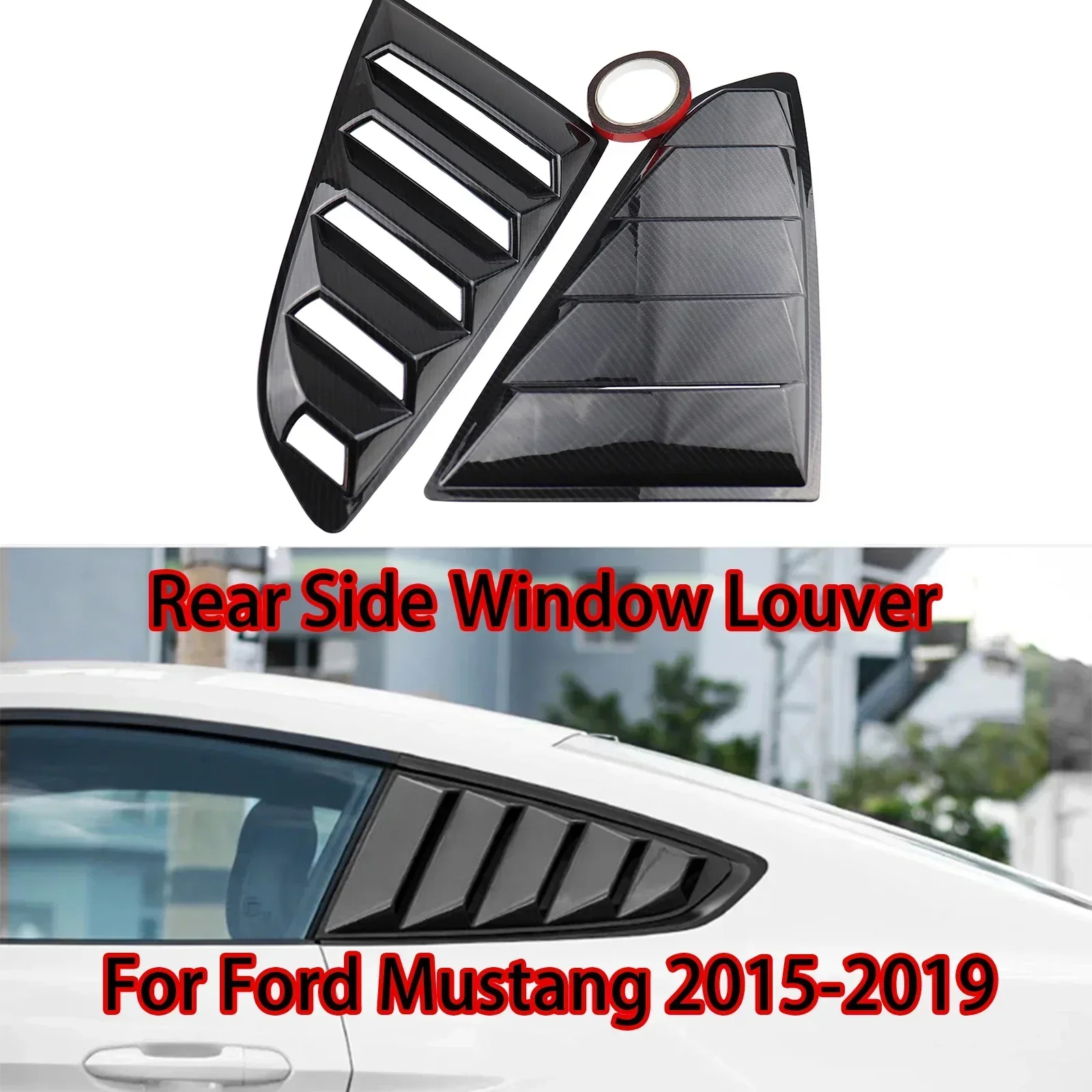 

For Ford Mustang 2015 2016 2017 2018 2019 Rear Quarter Window Louvers Scoops Decorative Accessories Spoiler Car Tunning Panel