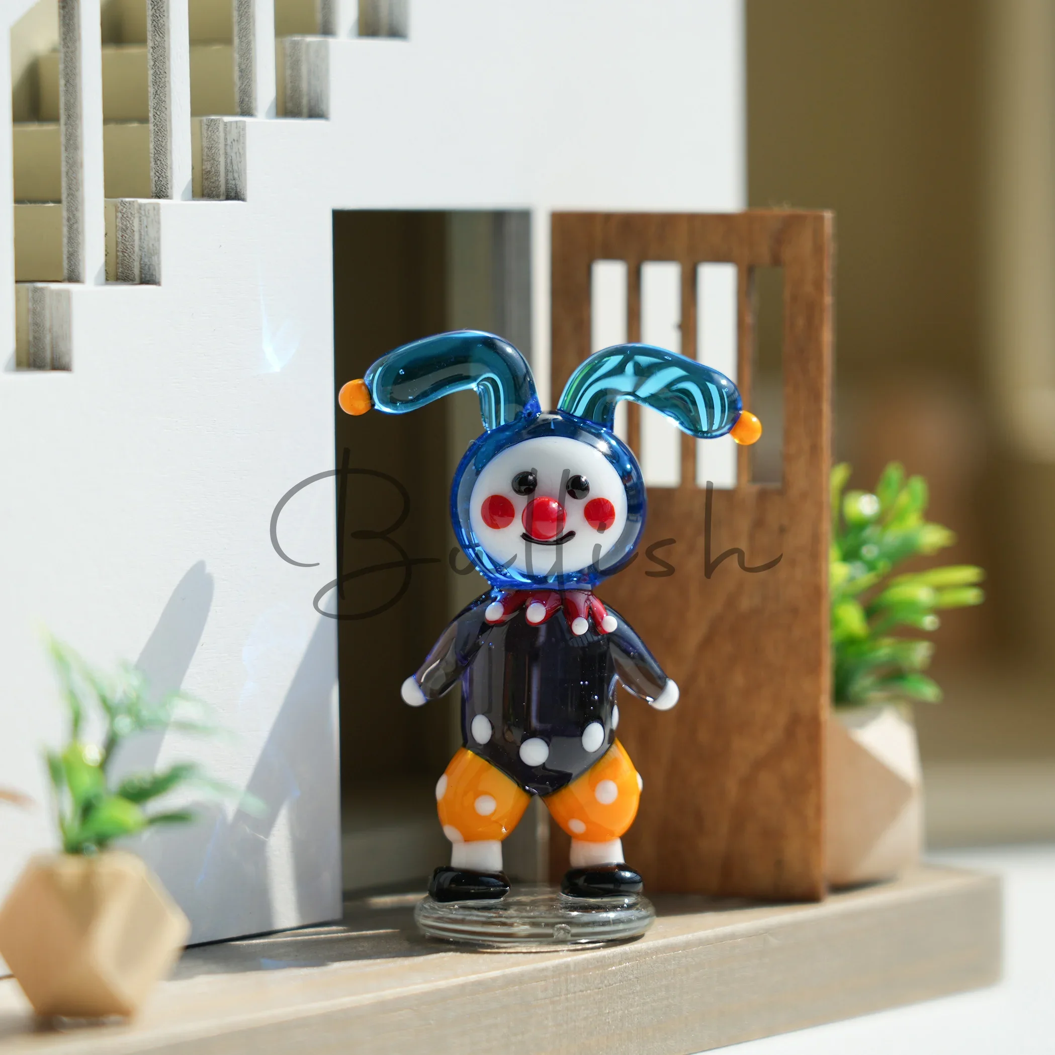 Glazed handmade cute clown car desktop ornament cartoon cure desk ornament