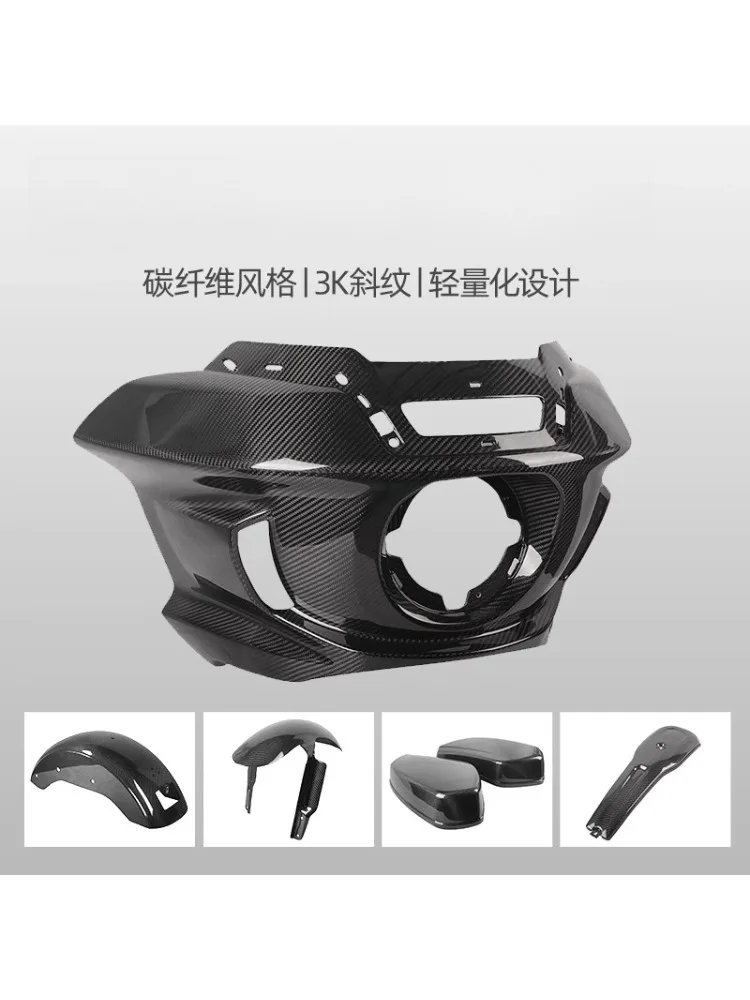 ฝากระโปรงคาร์บอนไฟเบอร์ 3K ฝาครอบแบตเตอรี่กระเบื้องโคลนลายคาร์บอน อุปกรณ์เสริมสําหรับรถจักรยานยนต์