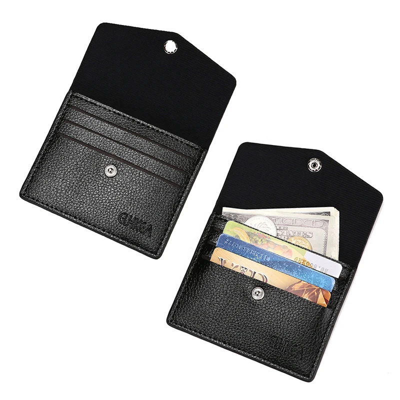 Men Women Multi Card Money Clip Short Wallet Fashion Portable PU Leather Male Ladies Wallet Clip