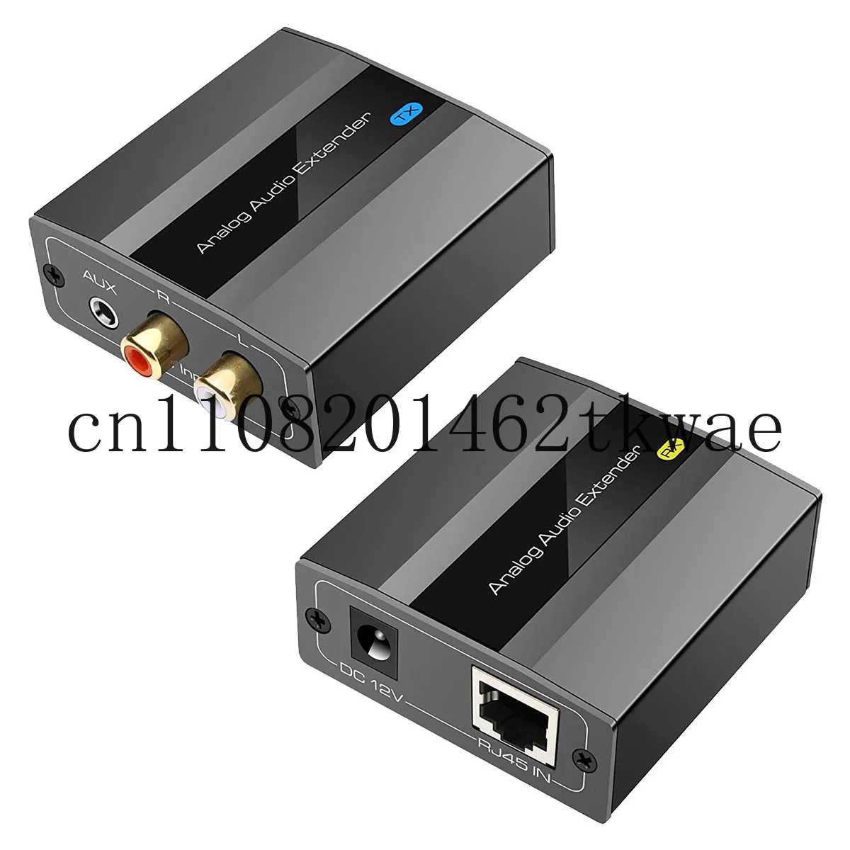 Analog Audio Extender RCA 3.5mm Stereo Over Ethernet Single Cat5E/6/7 Cable Up to 500M Audio Converter EU Plug