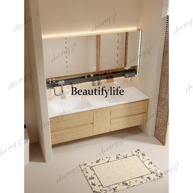 Wall Mounted Bathroom Vanity Cabinet For Household Waterproof Space Saving Bathroom Storage Cabinet For Daily Home Use  A17