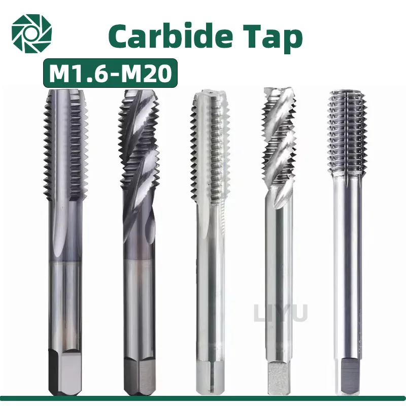 LiYu Carbide Tap Or Extrusion Tap Straight Spiral Flute HRC60 CNC Thread Cutter Tool M2 M3 M4 M5 M6 M8 M10 M12 M14 M16 M18 M20