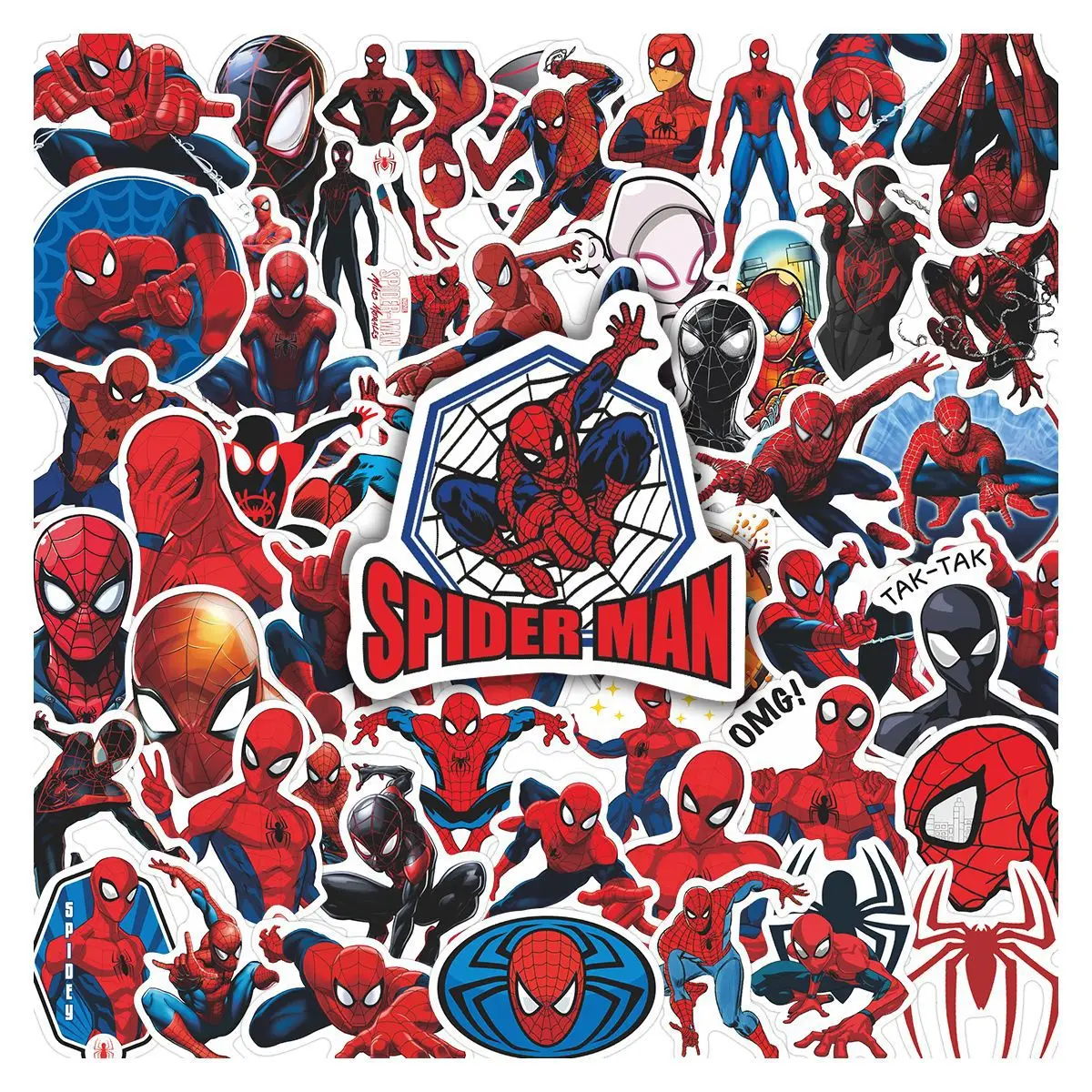 

54/63Pcs Marvel Spiderman Anime Stickers Skateboard Fridge Guitar Laptop Motorcycle Travel Classic Toy Cool Sticker Kids Gifts