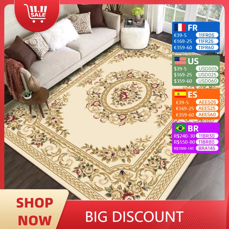 

Living Room Carpet Advanced Light Luxury Art Large Area Flowers Rugs Soft Fluffy Bedside Bedroom Cloakroom Mat Alfombra Tapis 러그