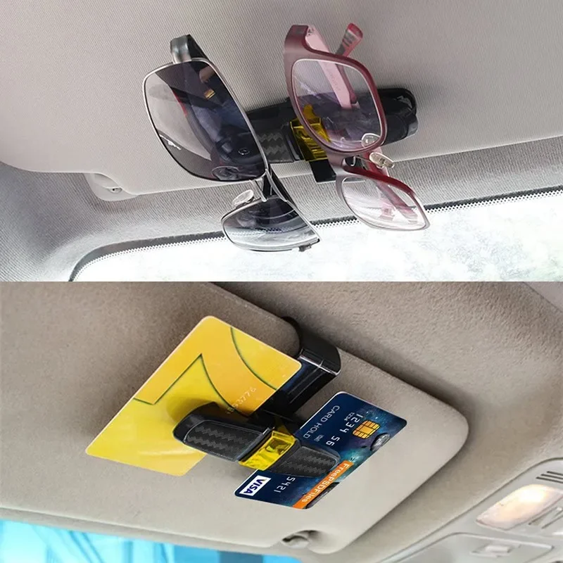 Organizador de óculos e cartões para viseira de carro – 180 °   Ângulo ajustável e economia de espaço com 3,9 polegadas de largura