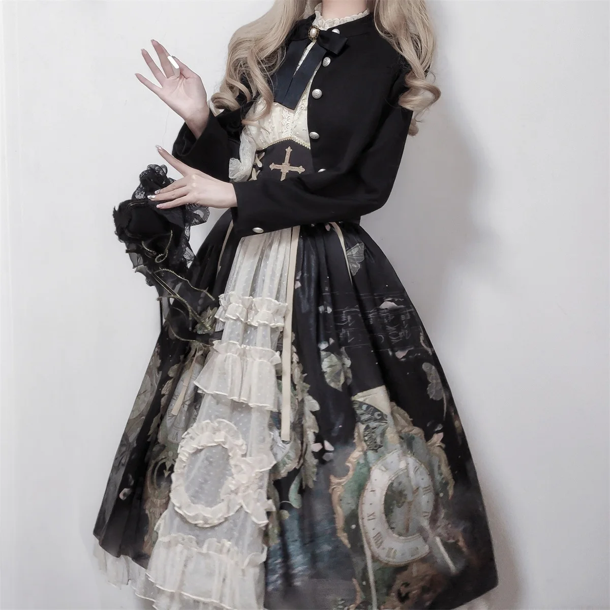 Imagem -06 - Vestidos Lolita Clássicos Elegantes para Mulheres Vestidos Lolita Princesa Retrô Diária Estilo Gótico Punk Halloween Longo Primavera Outono