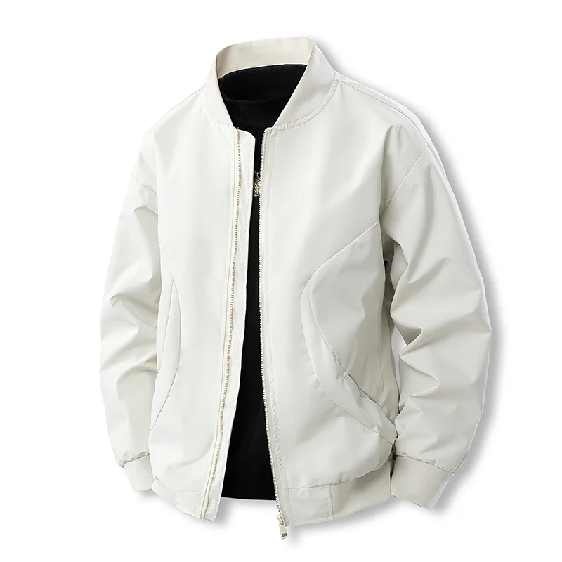 

GELITAYIN New Men's And Women's Flight Jackets, Seasonal Stand-up Collar Casual Jackets, Slim Fit Baseball Style Motorcycle