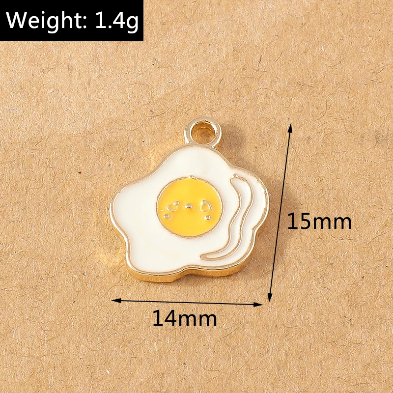 10 Stück Emaille Mini Spatel Spiegeleier Charms Anhänger für Schmuckherstellung DIY Ohrringe Halskette Zubehör Zubehör – Detail 5