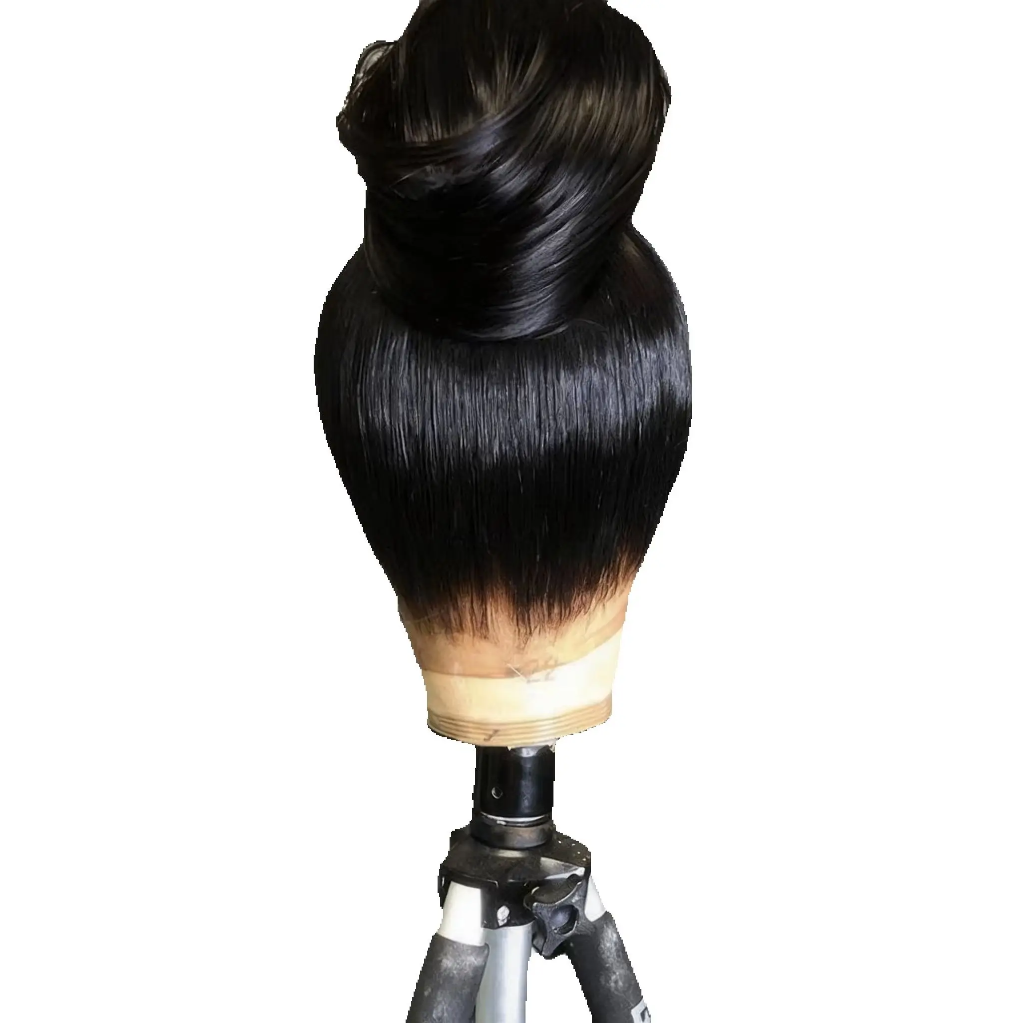 100% Echthaar, glatt, 360°-Full-Lace-Perücke, transparente HD-Lace-Perücke, brasilianisches Haar, vorgezupft, für schwarze Frauen