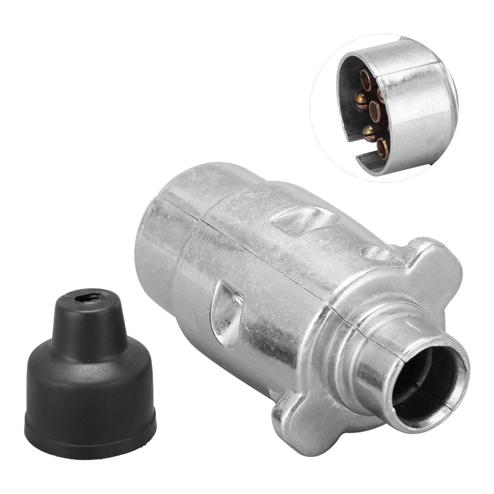 1/2pcs Durable 7 Pin Aluminium Alloy Plug Trailer Truck Towing 12V Connector Professional Replacement For Truck EU Plug