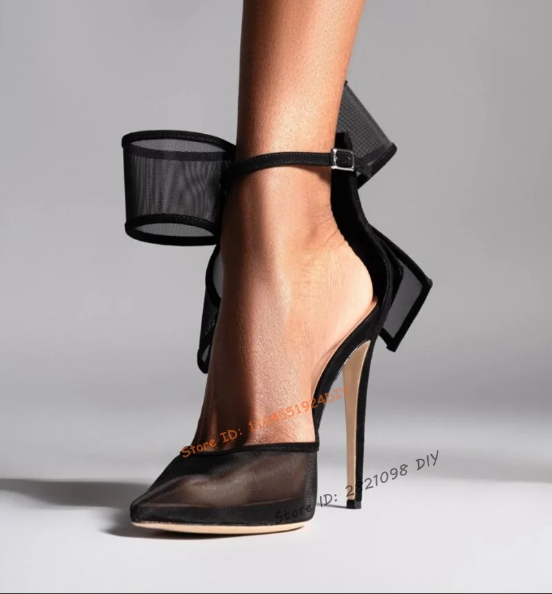

Bow Pumps Women's Butterfly Patterned Thin Heeled Pointy Toe High Heel Shoes Sexy Celebrity Ladies Stiletto Pumps for Party