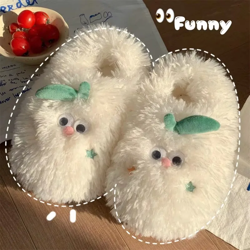 Cute chick plush cotton slippers winter Baotou women's indoor home soft bottom slippers comfortable soft bottom cotton shoes