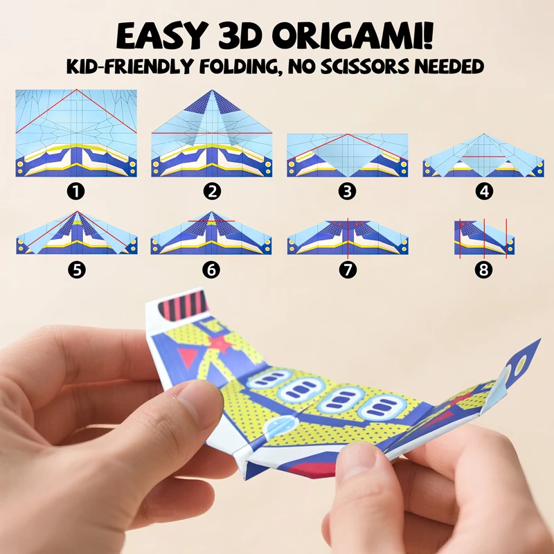 Montessori Origami Paper Kit 33x22cm DIY Handicrafts 10/36 Sheets STEM Handmade Educational Toys for children and Parents