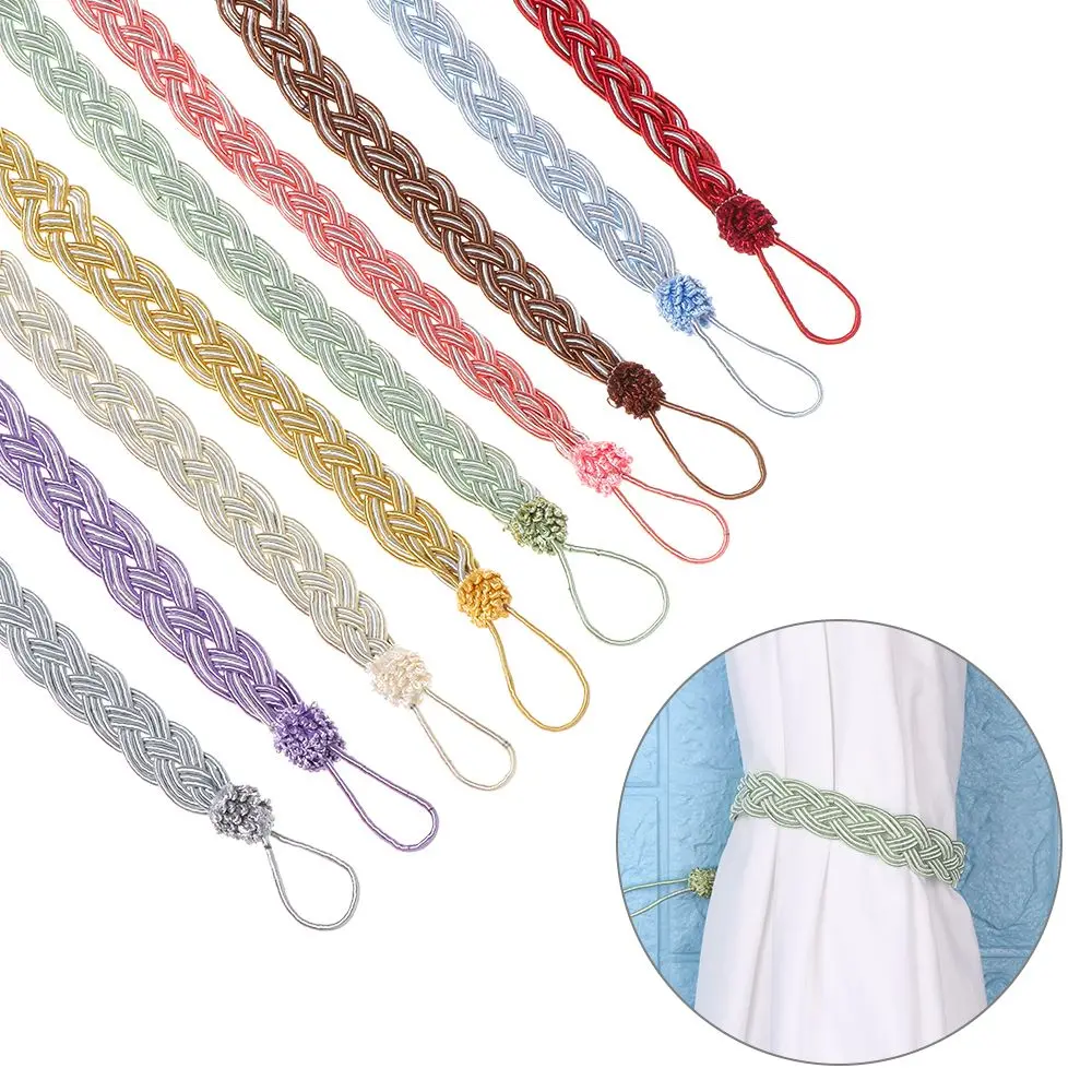 Practical Hold Simple Satin Voile Strap Curtain Holder Rope Braided Tiebacks Tie Backs