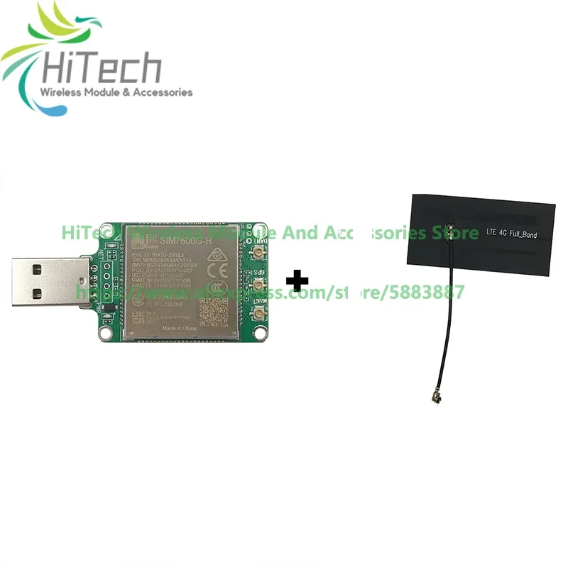 SIMCOM SIM7600E-H SIM7600E-H1C SIM7600E-L1C SIM7600G-H 4G LTE Cat4 USB Dongle,Micro SIM Card Slot , FPC Antenna U.FL connector