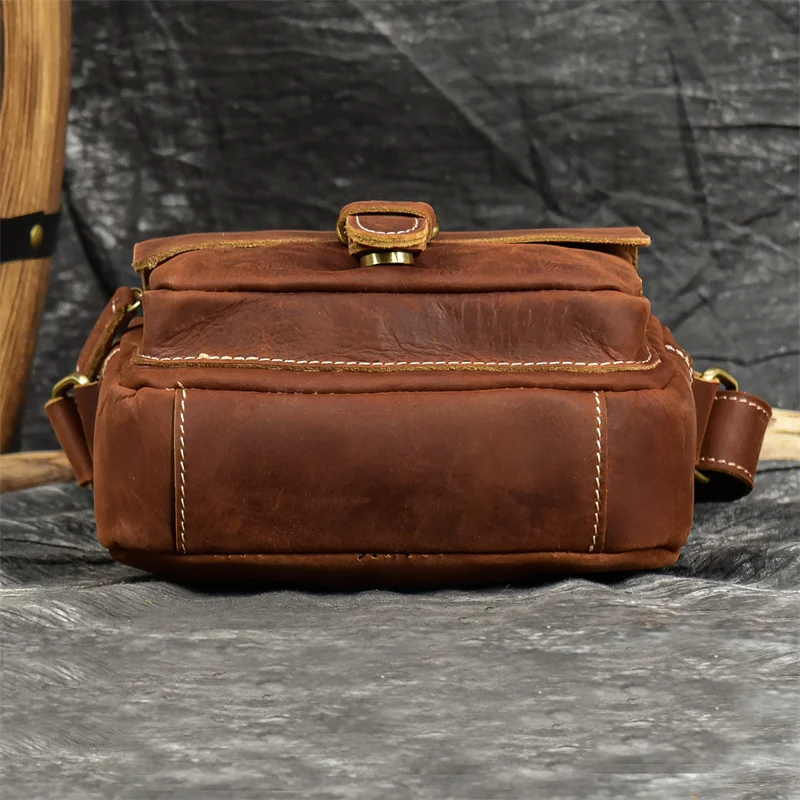 Imagem -05 - Newsbirds-bolsa de Ombro de Couro para Homens Crazy Horse Leather Bolsas Crossbody Bolsas Mensageiro Masculino Bolsa de Estilinete de Couro Novo Designer