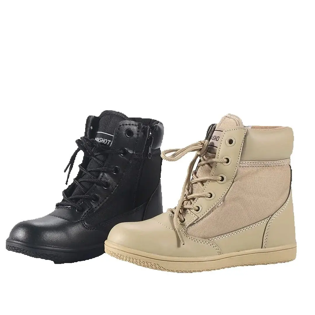 Kids Boots Training Children Outdoor Tactical Boots Hiking Anti-Collision Anti-Fall Travel Combat Botas
