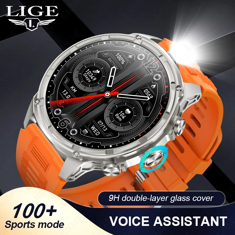 

New 1.85 inch Smart Watch For Men 710Mah Large Battery Capacity IP67 Waterproof Bluetooth Call Flashlight Sports Smartwatch Men