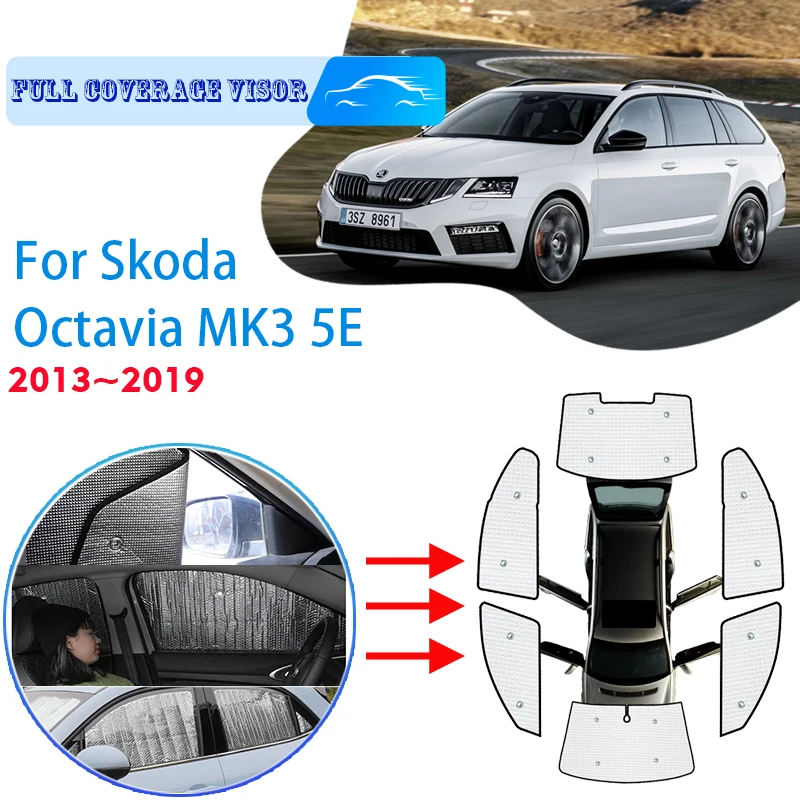 

Car Full Coverages Sunshades For Skoda Octavia 3 MK3 5E 2013~2019 Estate Anti-UV Car Sunscreen Window Sunshade Cover Accessories