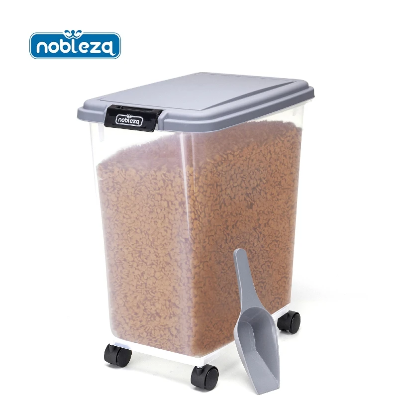 Contenedor de Comida para Mascotas 20L/30L/40L Mascotas Caja de Alimentos con Ruedas Contenedor
