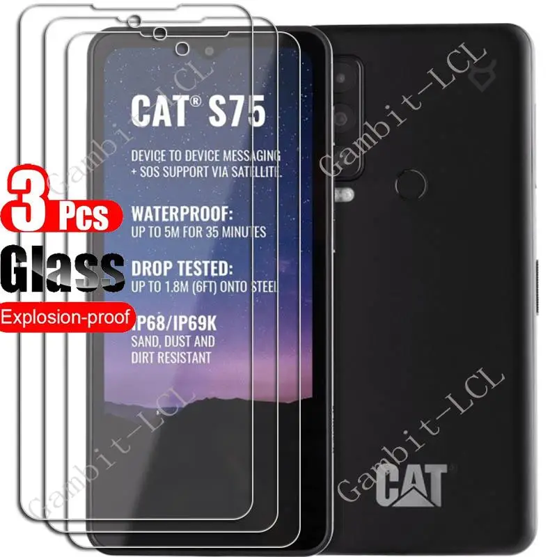 

1-3PCS 9H Tempered Glass For Caterpillar Cat S75 Protective Film On CaterpillarCatS75 CATS75 S 75 6.58" Screen Protector Cover