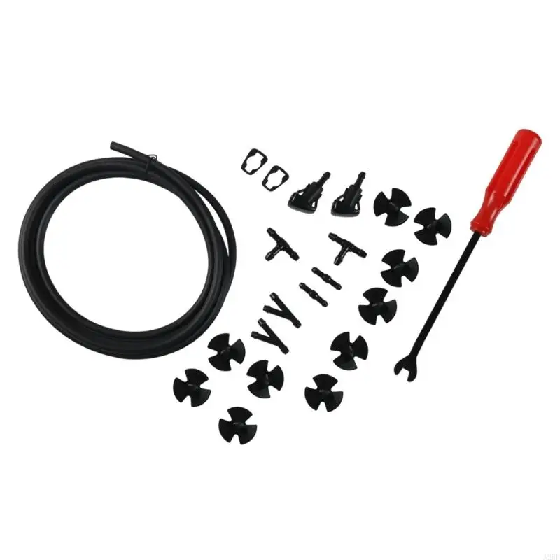 

Car Front Windshield Washer Nozzles 5113049AA with Fluid Hose Sprayer Nozzels Gaskets & Hose Connector Car Accessory