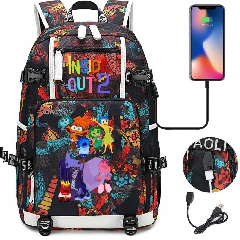 New Inside Out2 Backpack Girls Boy Cartoon School Bag for Teenager Student Canvas Laptop Back Pack Women Rucksack Anime Backpack