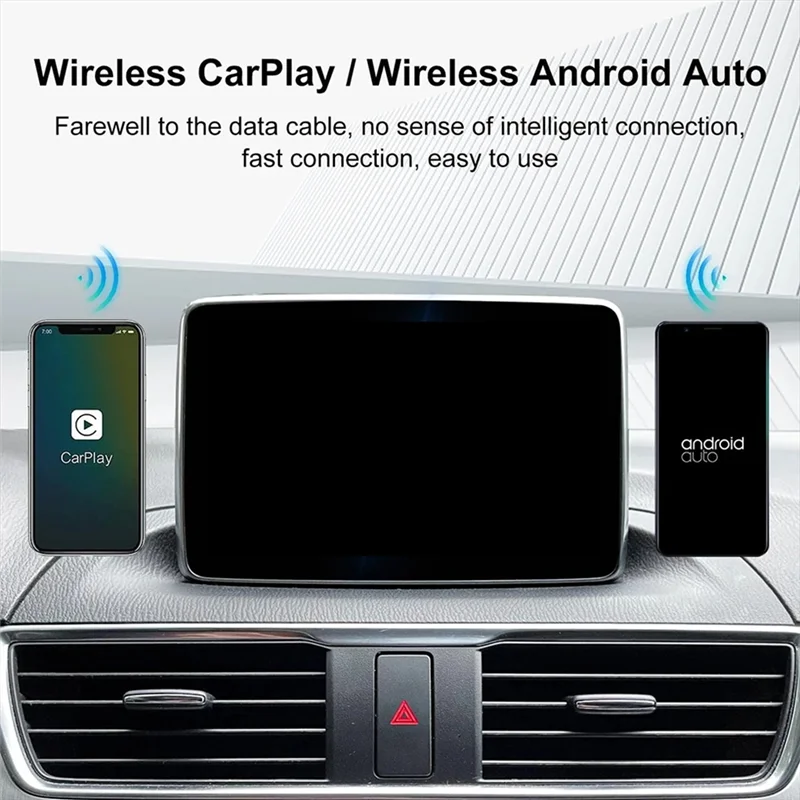 JABS-Nueva caja Carplay inalámbrica + convertidor automático dos en uno Aduio Aux, caja de proyección de coche cableada a inalámbrica
