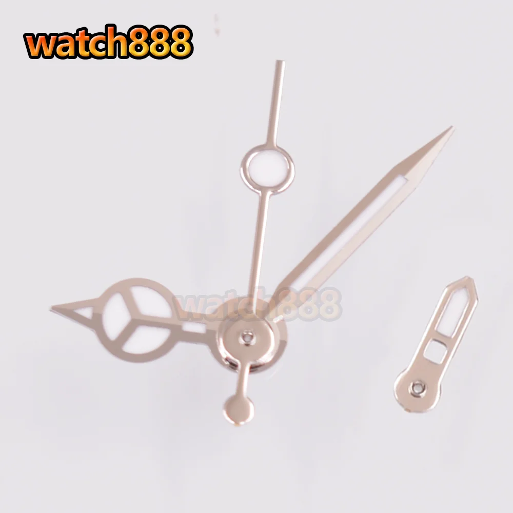Watch888 NH39 Green luminous Silver Watch hands Fit NH39 Movement Watch parts ladies Watch hands