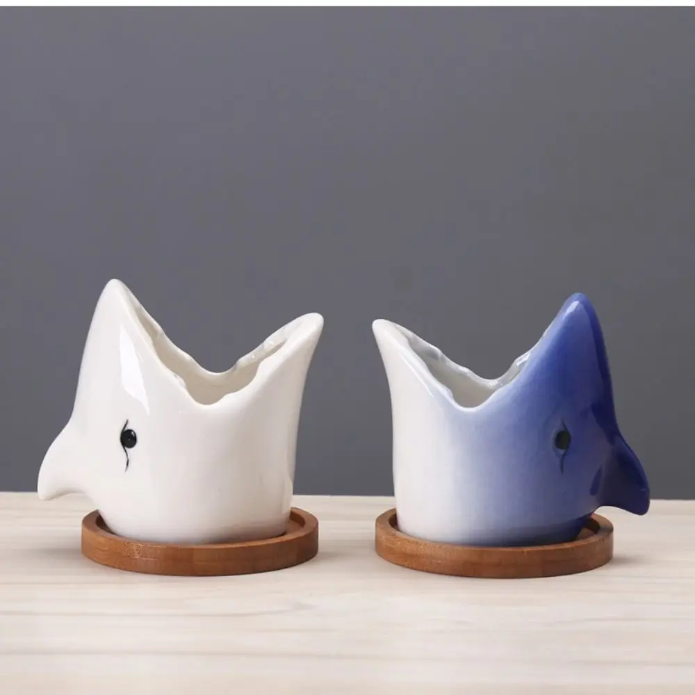 

Flower Arrangement Container Ceramic Flower Pot Cartoon Creative Animal Vase with Base Cute Hydroponic Flower Holder Home