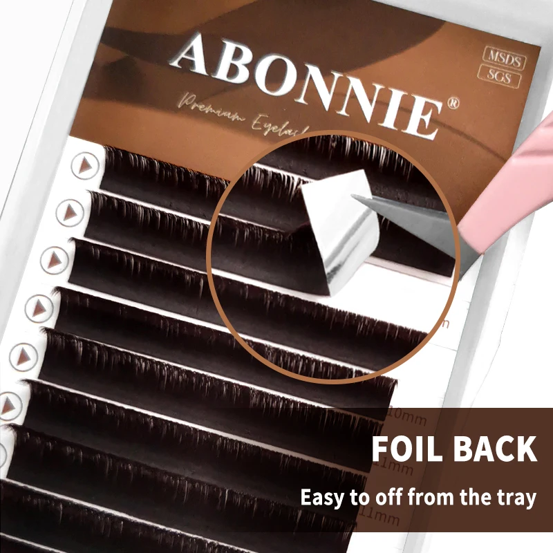 ABONNIE Chocolate Brown Easy Fanning Auto Fans Eyelash Extension Self Handing Fast Bloom Flowering Mega Volume Lashes