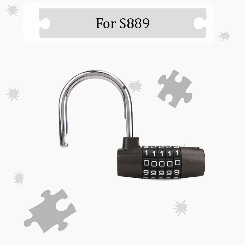 For S889 Hanging Combination Lock Anti-theft Fixed Lock Head Replacement Repair Parts Luggage Upgrade Lock Keyless