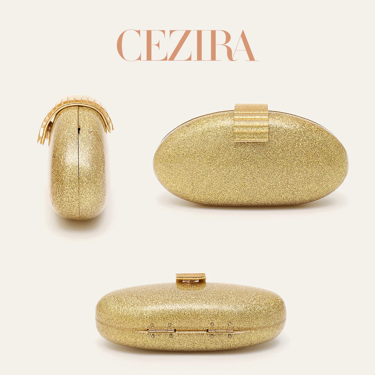 CR Oval Shape Small Acrylic Evening Clutch Bag Women Elegant Chic Magnet Snap Closure Metal Chain Purse For Date Banquet Wedding view 5