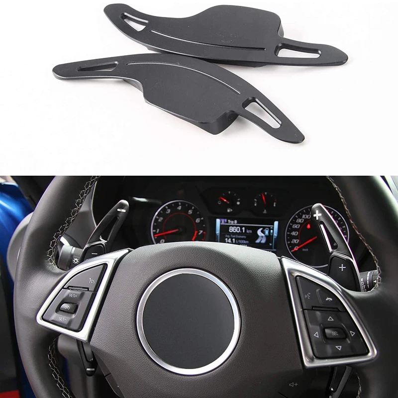 Steering Wheel Shift Paddles Decoration Trim Cover For Chevrolet Camaro 2016-2018 C7 Corvette 2015-2019 Accessories