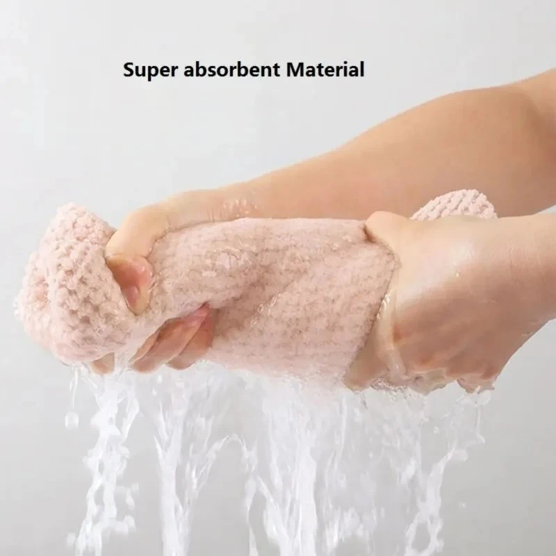 Solid Color Textured Hair Towel Cap with Button Design, Absorbent Dry Hair Wrap for Women, Suitable for Home and Spa Use