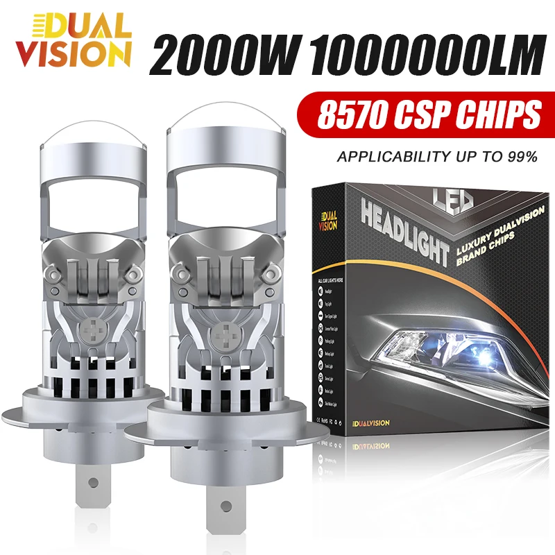 

2Pcs Auto Mini Lens 1:1 Wireless H8 H9 H11 H7 H4 9005 9006 HB3 HB4 9012 Projector Lighthouse Fog Light White 6500K Plug&Play