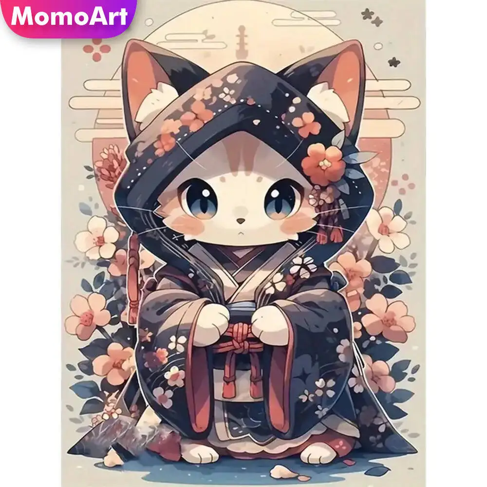 Momoart Diamond Painting Cat Animal Cross Stitch Kits Diamond Mosaic Cartoon DIY Suitable For Beginners Handmade Hobby