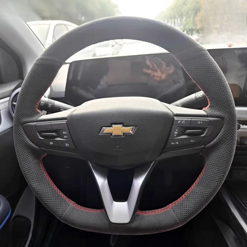 For Chevrolet Monza Cruze Crvalier Malibu Captiva Hand Stitched suede wear resistant car Steering Wheel Cover