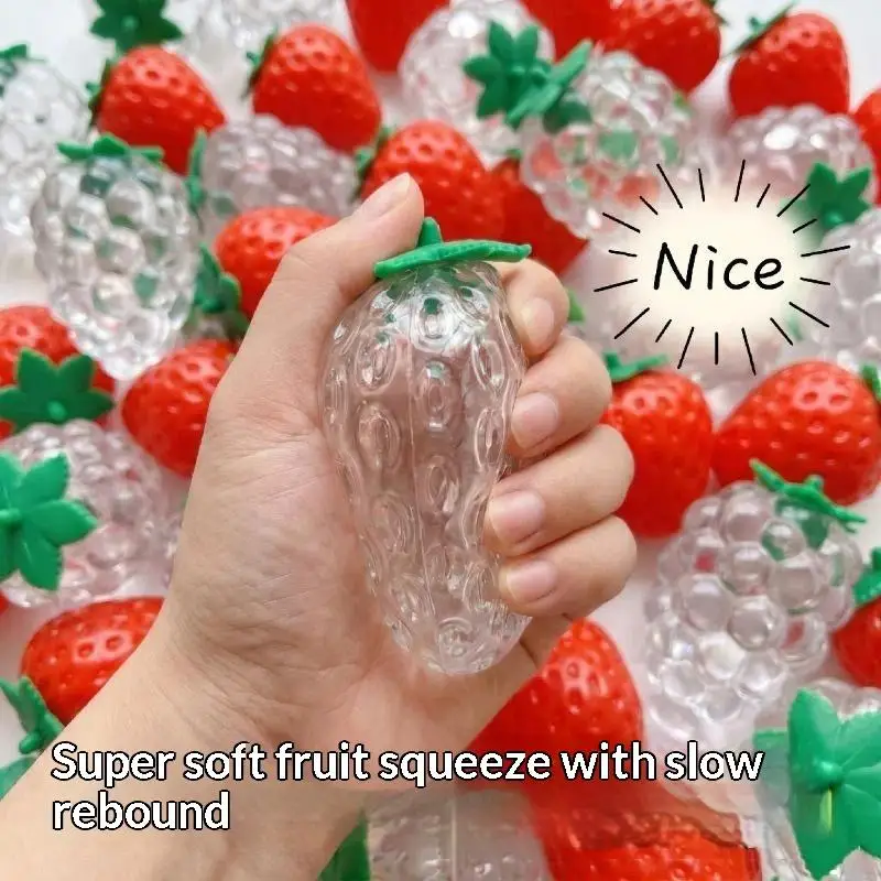 Strawberry Shaped TPR Empty Squeeze Ball Shell Soft Durable Texture For Stress Relief DIY Crafts And Handmade Gift Making