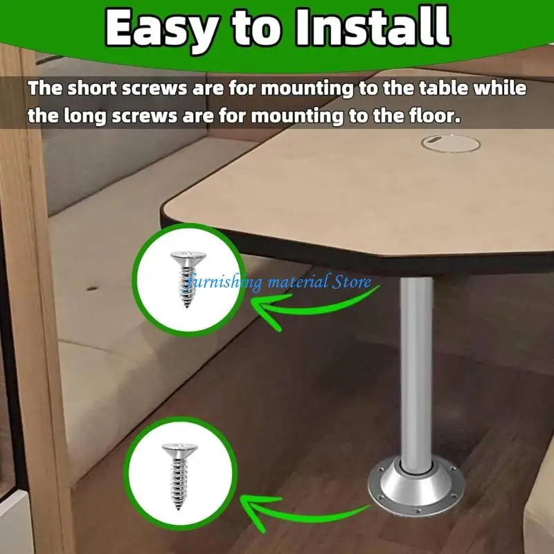 Y5GD Pack Of 2 Table Leg Mounting Plates with 6 Long & 6 Short Screws Metal Table Base Flanges for Secure Installation
